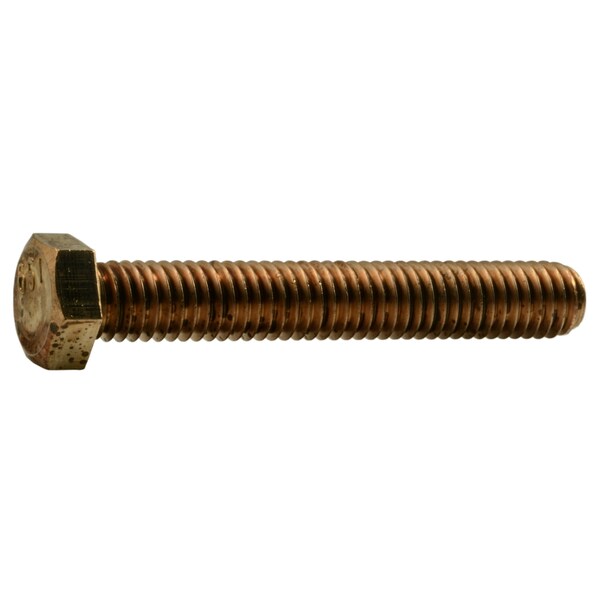 Midwest Fastener Not Graded, 3/8"-16 Hex Head Cap Screw, Plain Silicon Bronze, 2-1/2 in L, 4 PK 39366 - main
